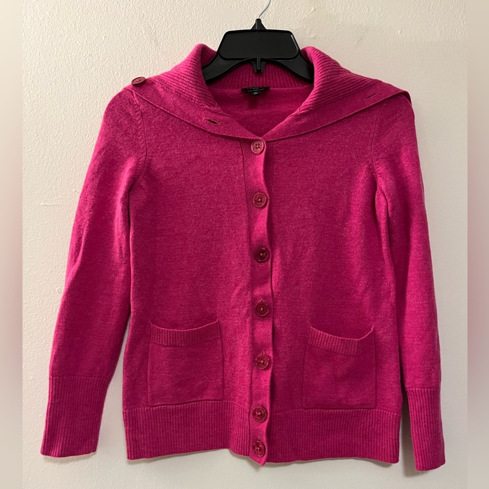 Talbots Merino Wool Pink Button Down Cardigan